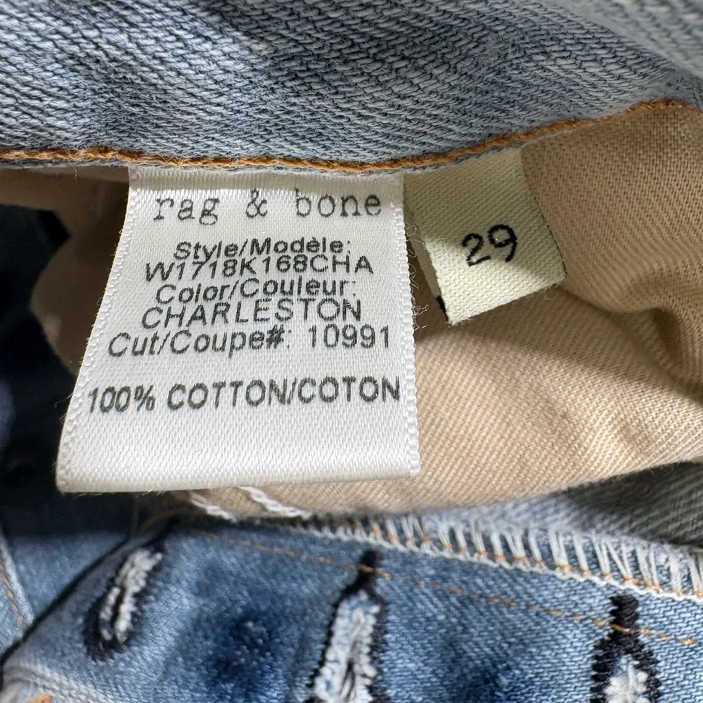 Rag & Bone Frayed Hem Jeans Women’s Size 29 - Charleston Wash